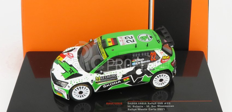 Ixo-models Škoda Fabia Rally2 Evo N 22 Rally Montecarlo 2021 1:43