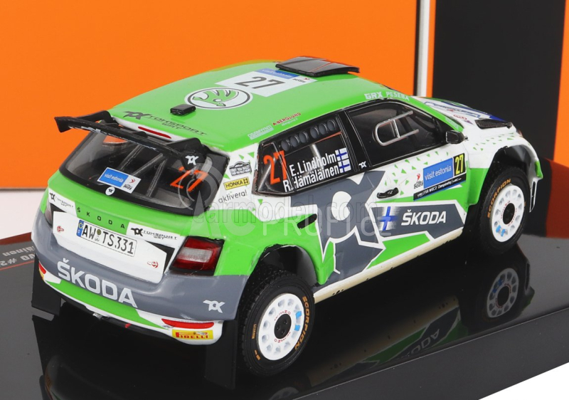 Ixo-models Škoda Fabia Rally2 Evo N 27 Rally Estland 2022 1:43, zelenobílá
