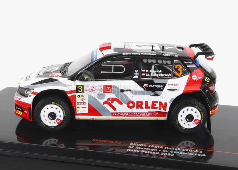 Ixo-models Škoda Fabia Rally2 Evo N 3 Rally Polen 2022 1:43