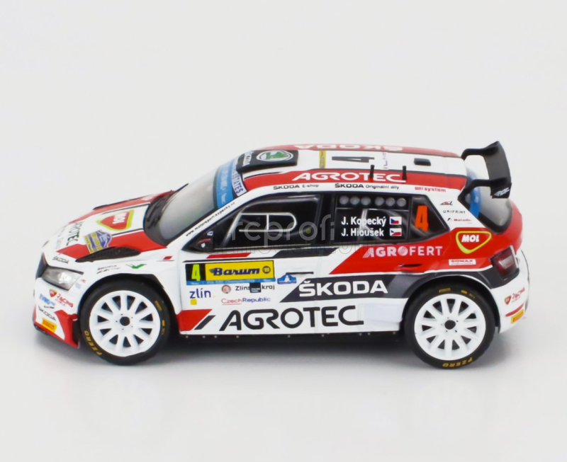 Ixo-models Škoda Fabia Rally2 Evo Team Agrotech Skoda N 4 Winner Rally Barum 2022 Jan Kopecky - Jan Hlousek 1:43 Bílá Červená Černá