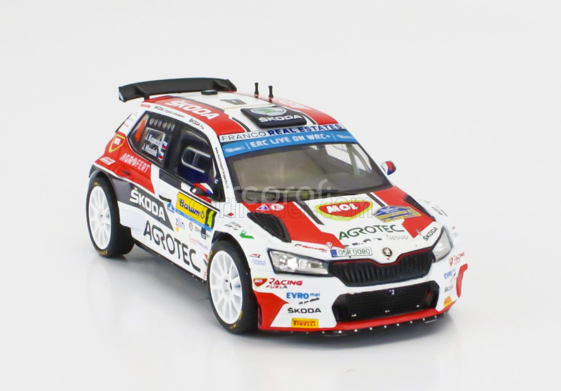 Ixo-models Škoda Fabia Rally2 Evo Team Agrotech Skoda N 4 Winner Rally Barum 2022 Jan Kopecky - Jan Hlousek 1:43 Bílá Červená Černá