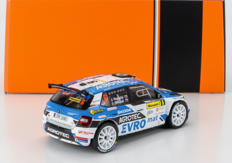 Ixo-models Škoda Fabia Rally2 Evo Team Agrotech Skoda N 6 Winner Rally Barum 2021 Jan Kopecky - Jan Hlousek 1:43 Modrá Bílá