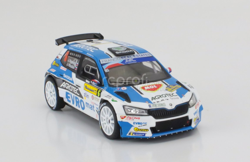 Ixo-models Škoda Fabia Rally2 Evo Team Agrotech Skoda N 6 Winner Rally Barum 2021 Jan Kopecky - Jan Hlousek 1:43 Modrá Bílá