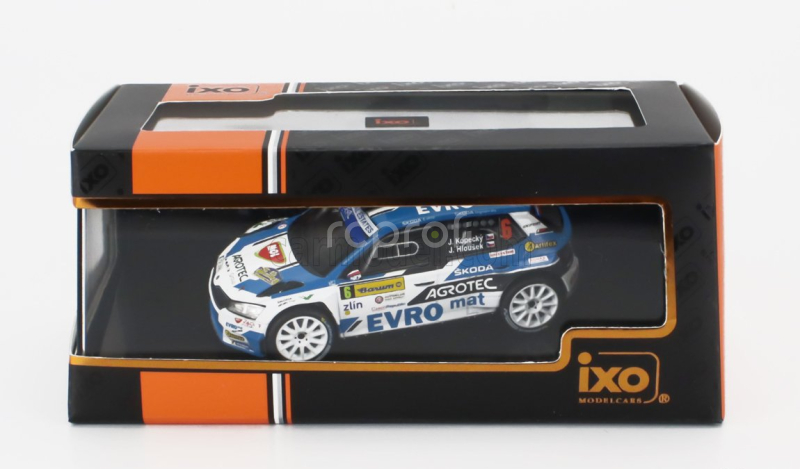 Ixo-models Škoda Fabia Rally2 Evo Team Agrotech Skoda N 6 Winner Rally Barum 2021 Jan Kopecky - Jan Hlousek 1:43 Modrá Bílá