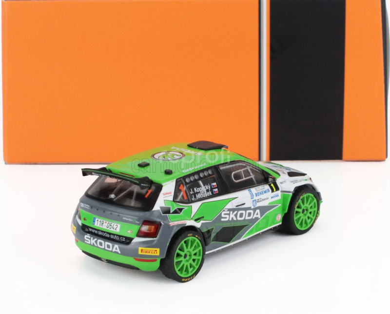 Ixo-models Škoda Fabia Rally2 Evo Team Skoda Motorsport N 1 Winner Rally Bohemia 2021 Jan Kopecky - Jan Hlousek 1:43 Zelená Bílá