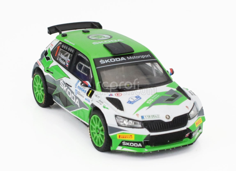 Ixo-models Škoda Fabia Rally2 Evo Team Skoda Motorsport N 1 Winner Rally Bohemia 2021 Jan Kopecky - Jan Hlousek 1:43 Zelená Bílá