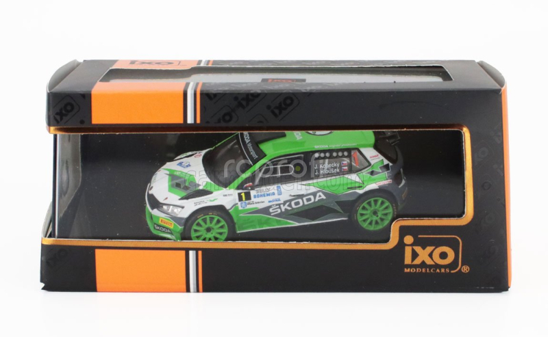 Ixo-models Škoda Fabia Rally2 Evo Team Skoda Motorsport N 1 Winner Rally Bohemia 2021 Jan Kopecky - Jan Hlousek 1:43 Zelená Bílá