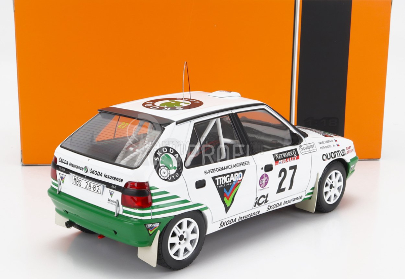 Ixo-models Škoda Felicia N 27 Rally Rac Lombard 1995 P.Sibera - P.Gross 1:18 Bílá Zelená
