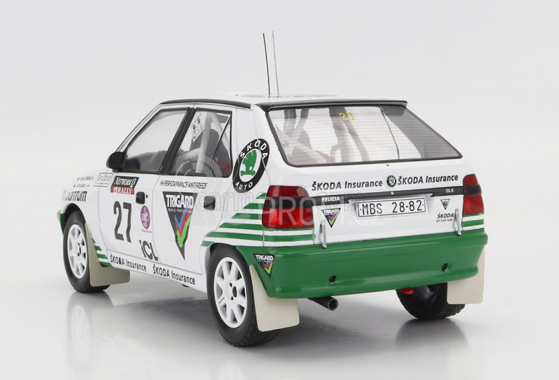 Ixo-models Škoda Felicia N 27 Rally Rac Lombard 1995 P.Sibera - P.Gross 1:18 Bílá Zelená