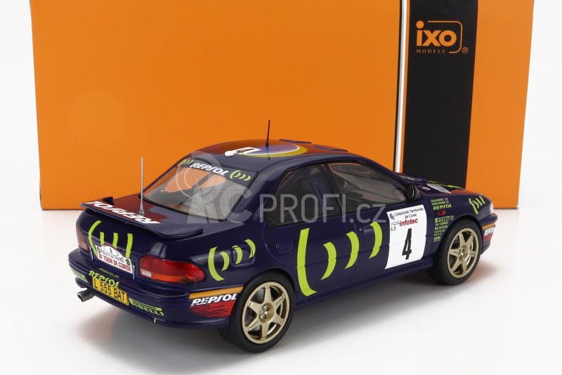 Ixo-models Subaru Impreza 555 Repsol N 4 Rally Tour De Corse 1995 1:24, modrá