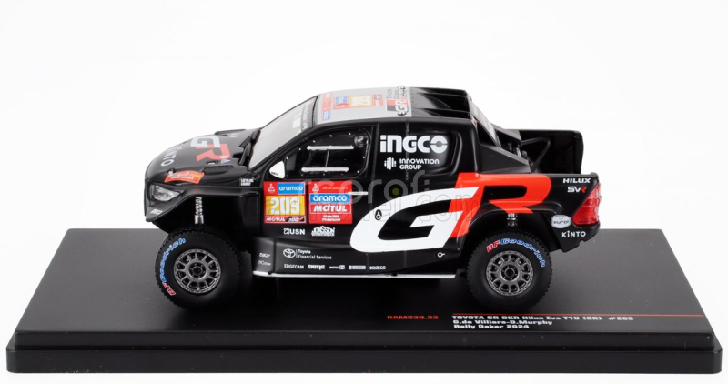 Ixo-models Toyota Hilux Gr Dkr Evo T1u Pick-up Team Gazoo Racing N 209 Rally Dakar 2024 Giniel De Villiers - Dennis Murphy 1:43 Černá Červená