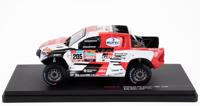 Ixo-models Toyota Hilux Pick-up Gr Dkr Team Gazoo Racing N 205 4th Rally Dakar 2023 Giniel De Villiers - Dennis Murphy 1:43 Bílá Červená