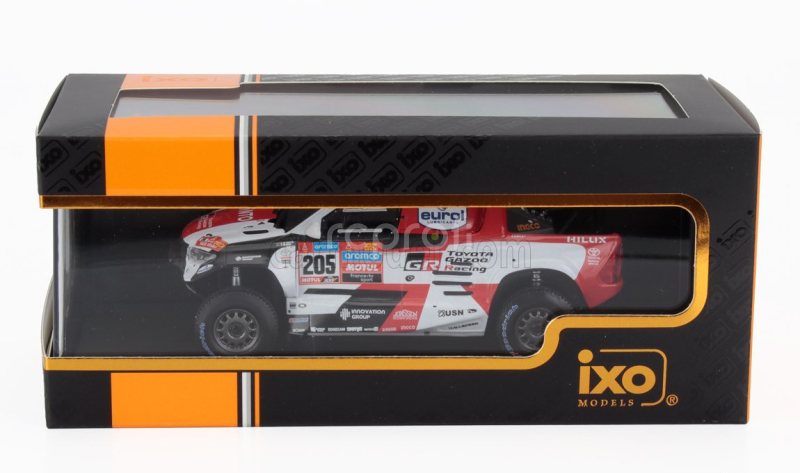 Ixo-models Toyota Hilux Pick-up Gr Dkr Team Gazoo Racing N 205 4th Rally Dakar 2023 Giniel De Villiers - Dennis Murphy 1:43 Bílá Červená