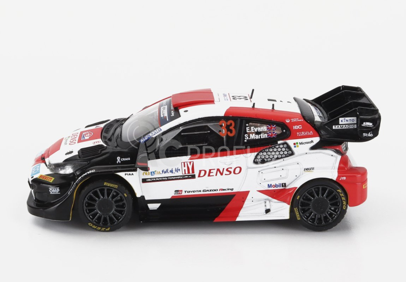 Ixo-models Toyota Yaris Gr Hybrid Rally1 Team Toyota Gazoo Racing Wrt N 33 7th Rally Croatia 2023 Elfyn Evans - Scott Martin 1:43 Bílá Červená Černá