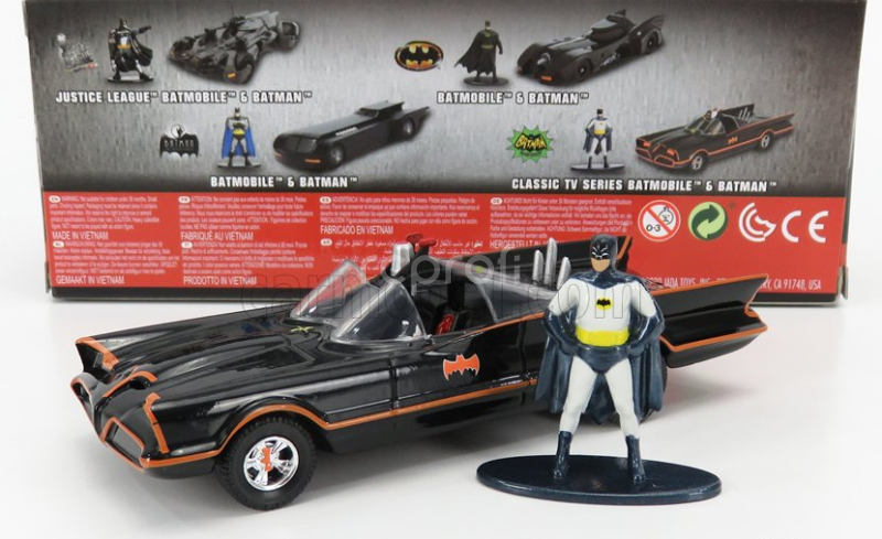 Jada Batman Batmobile 1966 - Classic Tv Series With Batman Figure 1:32 Černá Červená