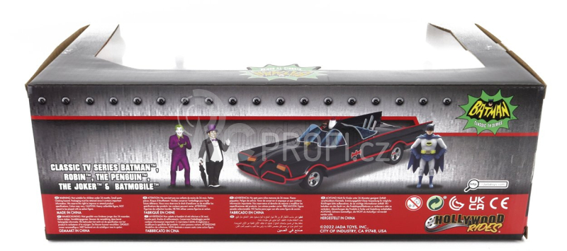 Jada Batman Batmobile 1966 - Classic TV Series + 3 figurky 1:24