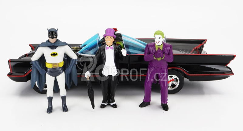Jada Batman Batmobile 1966 - Classic TV Series + 3 figurky 1:24