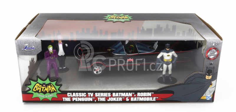 Jada Batman Batmobile 1966 - Classic TV Series + 3 figurky 1:24