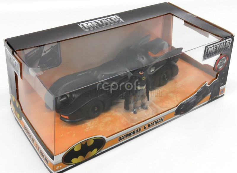 Jada Batman Batmobile Movie 1989 With Batman Figure 1:24 Matt Black