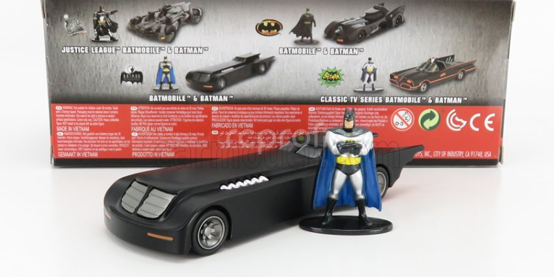 Jada Batman Batmobile The Animated Series With Batman Figure 1992 1:32 Matt Black