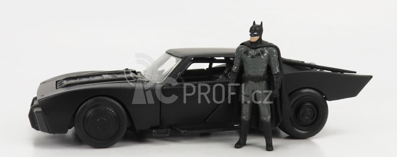 Jada Batman Batmobile With Figure 2022 - The Batman Movie 1:24 Matt Black