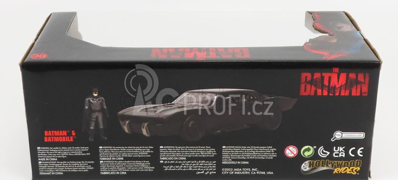 Jada Batman Batmobile With Figure 2022 - The Batman Movie 1:24 Matt Black