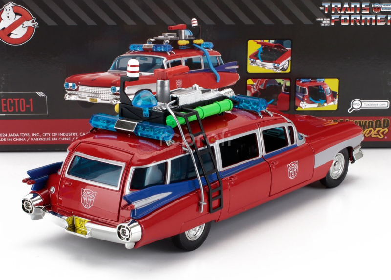 Jada Cadillac Series-62 Ecto-1 Ghostbusters Transformers 1984 1:24 Red