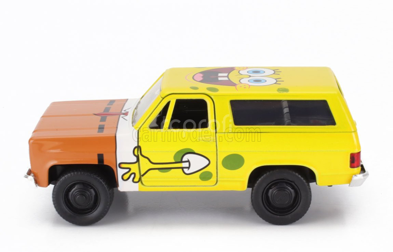 Jada Chevrolet Blazer K5 With Squarepants Spongebob Figure 1980 1:32 Žlutě Hnědá