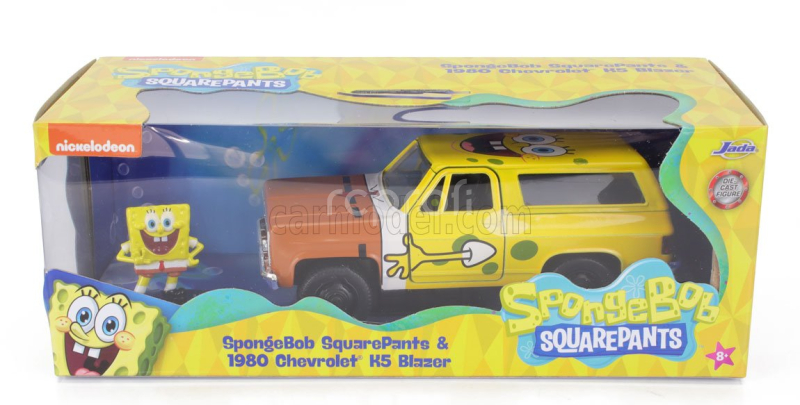 Jada Chevrolet Blazer K5 With Squarepants Spongebob Figure 1980 1:32 Žlutě Hnědá