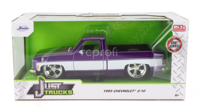 Jada Chevrolet C-10 Pick-up Custom 1985 1:24 Fialová Bílá
