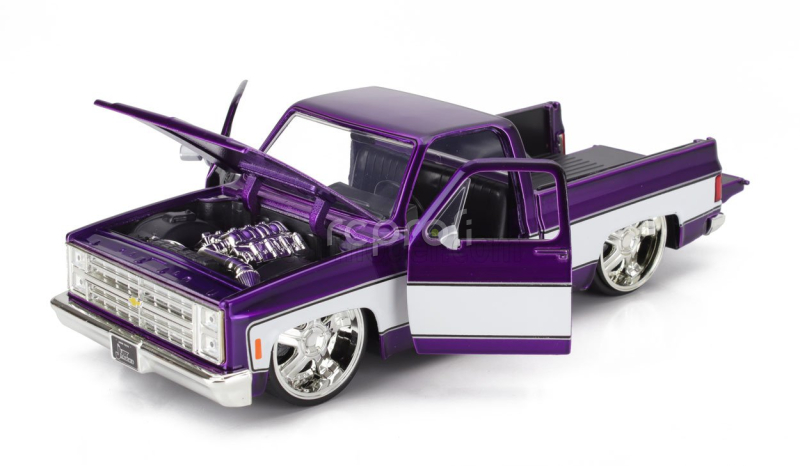Jada Chevrolet C-10 Pick-up Custom 1985 1:24 Fialová Bílá