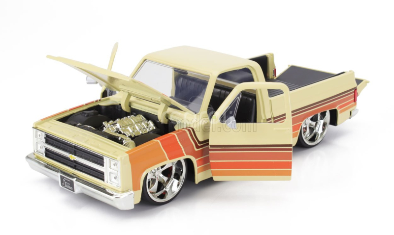 Jada Chevrolet C-10 Pick-up Custom 1985 1:24 Krémově Hnědá Oranžová