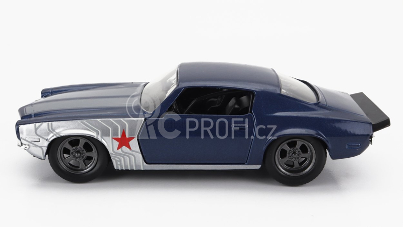 Jada Chevrolet Camaro Coupe 1973 With Winter Soldier Figure 1:32 Modrá Stříbrná