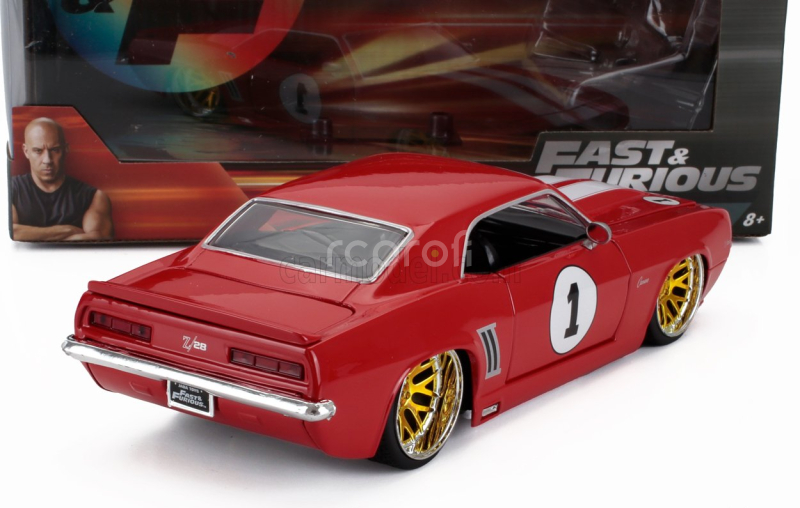 Jada Chevrolet Camaro N 1 Racing Coupe 1969 1:24 Červená Bílá