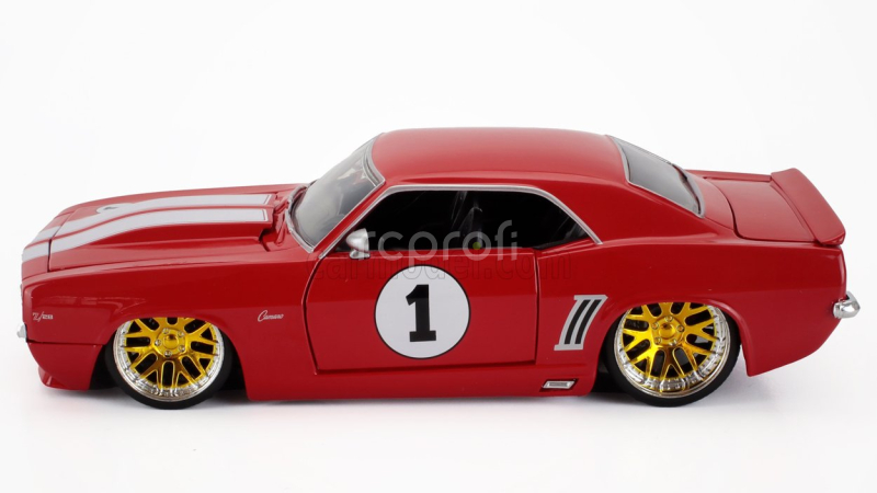 Jada Chevrolet Camaro N 1 Racing Coupe 1969 1:24 Červená Bílá