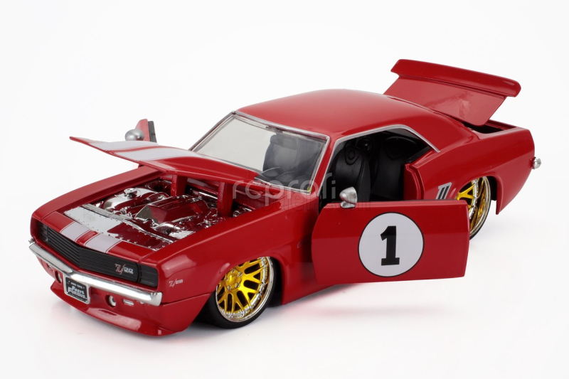 Jada Chevrolet Camaro N 1 Racing Coupe 1969 1:24 Červená Bílá