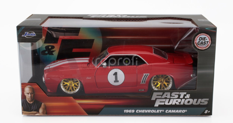 Jada Chevrolet Camaro N 1 Racing Coupe 1969 1:24 Červená Bílá