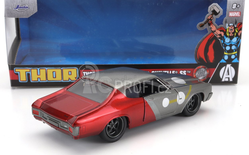 Jada Chevrolet Chevelle Ss 1970 With Thor Figure 1:32 Šedá Červená
