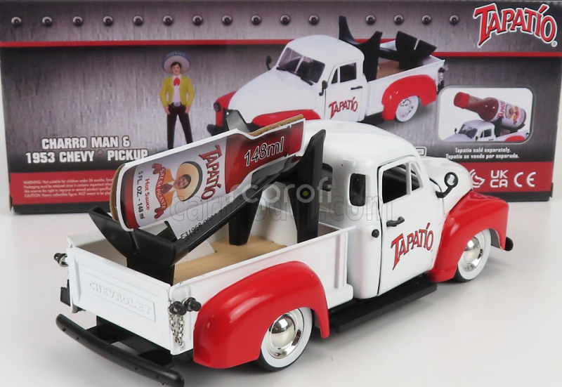 Jada Chevrolet Chevy Pick-up Tapatio 1953 With Charro Figure 1:24 Bílá Červená