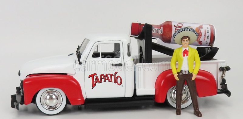 Jada Chevrolet Chevy Pick-up Tapatio 1953 With Charro Figure 1:24 Bílá Červená