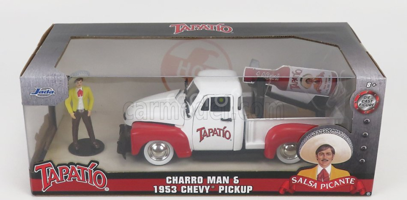 Jada Chevrolet Chevy Pick-up Tapatio 1953 With Charro Figure 1:24 Bílá Červená
