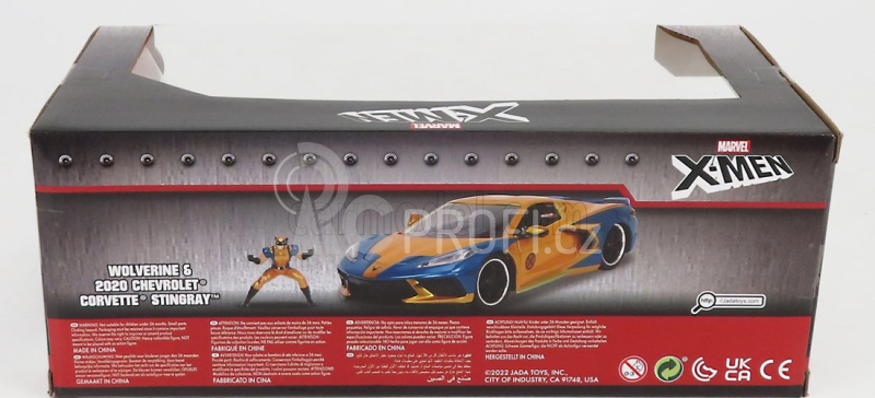 Jada Chevrolet Corvette 2020 - Marvel X-men Wolverine 1:24 Zlatá Modrá