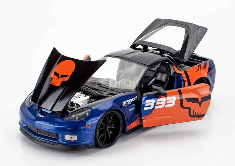 Jada Chevrolet Corvette Z06 N 333 Racing Coupe 2006 1:24 Modrá Oranžová