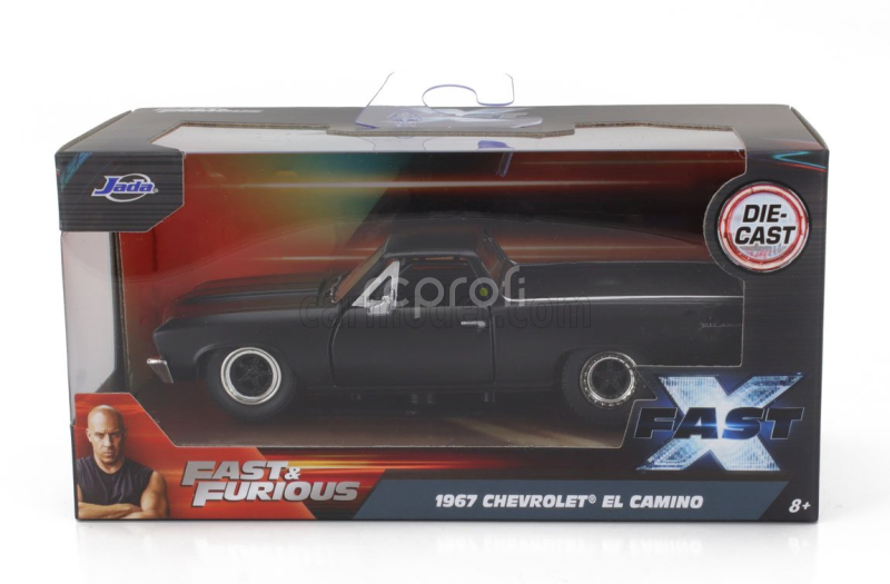 Jada Chevrolet El Camino Pick-up (ff10) Custom 1967 - Fast & Furious 1:32 Matt Black