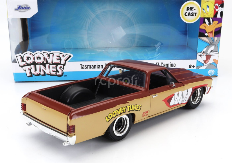 Jada Chevrolet El Camino Pick-up With Tanzmanian Devil Figure Looney Tunes 1967 1:24 2 Tóny Hnědé