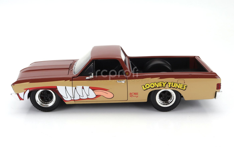 Jada Chevrolet El Camino Pick-up With Tanzmanian Devil Figure Looney Tunes 1967 1:24 2 Tóny Hnědé
