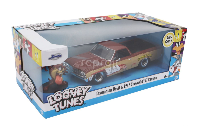 Jada Chevrolet El Camino Pick-up With Tanzmanian Devil Figure Looney Tunes 1967 1:24 2 Tóny Hnědé