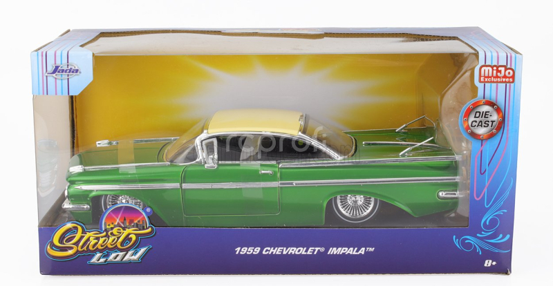 Jada Chevrolet Impala Custom Street Low 1959 1:24 Zelený Krém