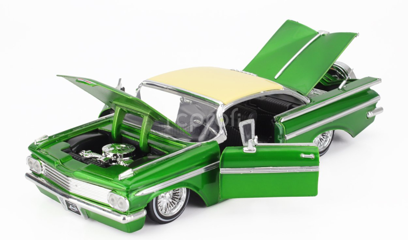 Jada Chevrolet Impala Custom Street Low 1959 1:24 Zelený Krém
