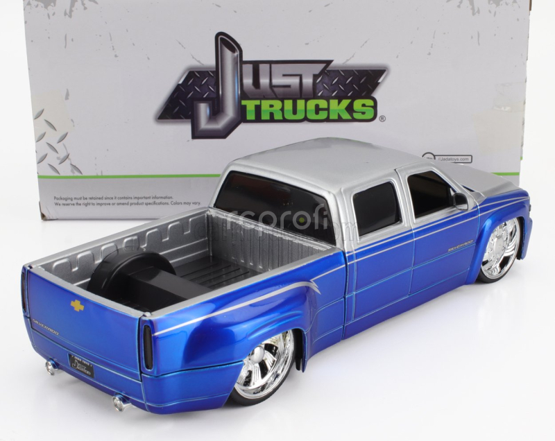 Jada Chevrolet Silverado Pick-up Dually 1999 1:24 Modrá Stříbrná